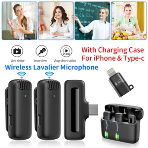 Wireless Lavalier Microphone Video Recording Mini Mic Live For iPhone/Android - Picture 1 of 34