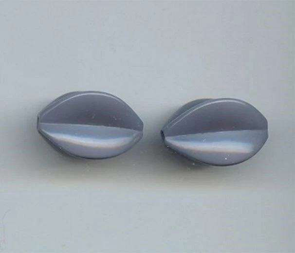 12 ACRÍLICO GRIS VINTAGE 23x15mm. CUENTAS OVALADAS ESTRIADAS 5749 Foto 1 de 1