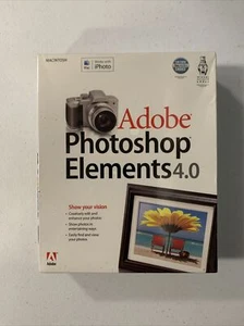 2006 Adobe Photoshop Elements 4.0 for Mac Sealed *Box Wear* - Picture 1 of 5