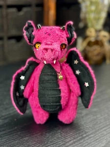 Handmade artist Teddy dragon soft toy elephant OOAK stuffed artist teddy dragon - Picture 1 of 8