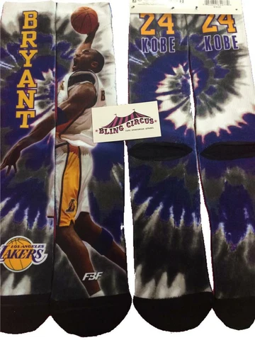 Los Angeles Lakers Kobe Bryant Uniform Jersey Socks BLACK MAMBA MENTALITY Cover
