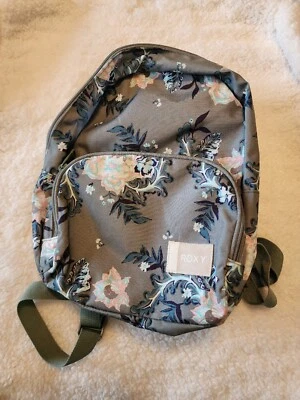 ROXY backpack purse, mini backpack, green, pink, floral, flower - Изображение 1 из 4