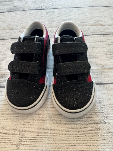 Vans Sneakers Bambini Ragazze Bambino 5 Nuove Oldol S Vlitter Glitt Plaide Scarpe