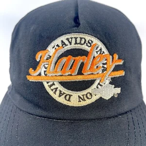 Vintage Harley Davidson Strapback Hat Holoubek Cap Embroidered Logos And Script - Picture 1 of 10