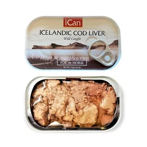 Icelandic Cod Liver Wild Caught (Foie de Morue) Slice 4oz. (PACK OF 12 CANS) - Picture 1 of 8