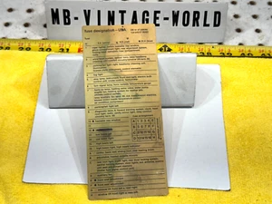 Mercedes 1987 W124 300D under hood fuse designation US OEM 1 Sheet,1245450700KZ - Picture 1 of 22