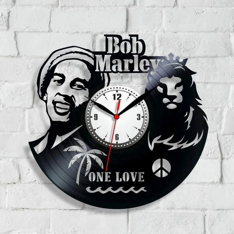 Bob Marley Arte de Pared Vinilo Disco Reloj Un Amor Hogar Decoración Único Rasta Regalo Foto 1 de 1