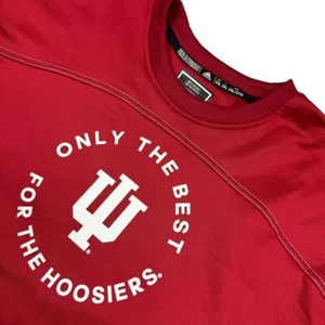 Indiana University Hoosiers x Adidas Men's Pullover L/S Sweatshirt Red • 2XL - Picture 1 of 7