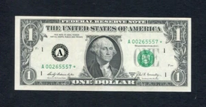 United States 1969 b $1 Unc Banknote P-449 c, Star Note, Boston A * Replacement - Picture 1 of 2