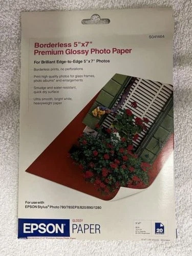 Epson Premium Glossy Photo Paper 5 X 7 Borderless box of 20 sheets S041464 - Image 1 of 1