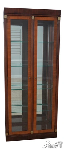 60050EC: Beveled Glass Door Yew Wood Door & Mahogany Display Cabinet Cover