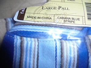 Longaberger Large Pail Basket Liner - Cabana Blue Stripe - Picture 1 of 1