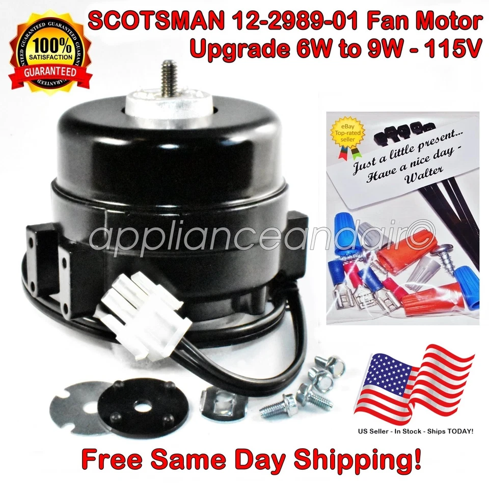 SCOTSMAN 12-2989-01 115V, Fan Motor Upgrade 6W to 9W with OEM Plug, SHIPS TODAY! - Image 1 of 4