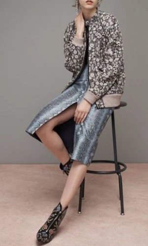 SAIA LÁPIS COURO SINTÉTICO ESTAMPA COBRA AZUL REBECCA TAYLOR US$ 495 NOVA SEM ETIQUETAS TAMANHO 4 - Imagem 1 de 4