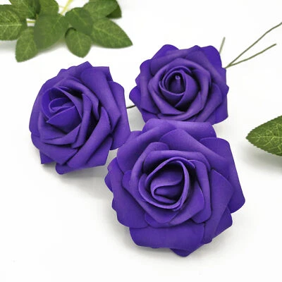 US 25/50pcs Artificial Flower Lifelike Foam Roses Home Party Decor DIY Bouquet - Image 1 of 4