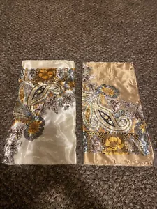 Pack Of Two Silky Large Scarfs / Headscarf - Picture 1 of 3