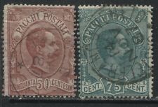 Italy 1884 Parcel Post stamps 50 and 75 centesimi used