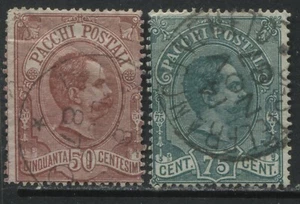 Italy 1884 Parcel Post stamps 50 and 75 centesimi used - Picture 1 of 1