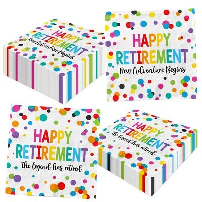 Retirement NapkinsRetirement Party Supplies 40pcs Happy Retirement Napkins Co... - Image 1 of 4