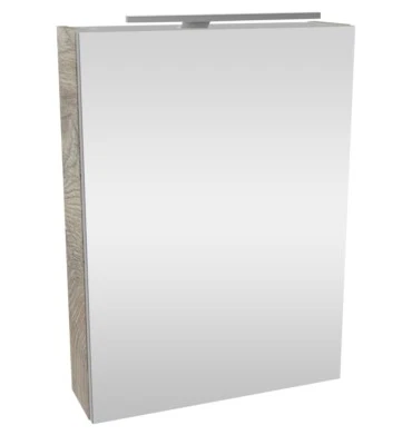 Fackelmann STANFORD LED Spiegelschrank Bad Gäste WC 50 cm breit Holzoptik Braun - Bild 1 von 4