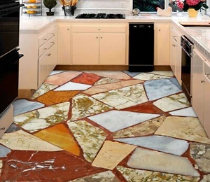 3D Tile Crack 56RAI97 Floor WallPaper Murals Wall Print Decal AJ WALL Fay - Picture 1 of 6