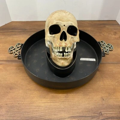 Gemmy Halloween Singing & Talking Lighted Skull Serving Tray Candy Dish Platter - Image 1 of 4