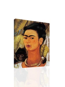 Frida Kahlo - SelF Portrait With Small Monkey II - CANVAS OR PRINT WALL ART - Picture 1 of 2