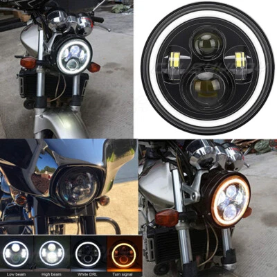7inch LED Headlight FOR Honda CB 250 350 400 500 650 900 Shadow 750 Spirit 1100 - Image 1 of 4