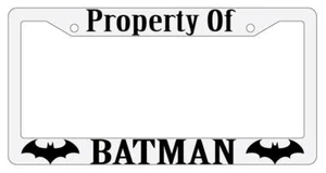 Property Of Batman (Dick Grayson) White Plastic License Plate Frame - Picture 1 of 1