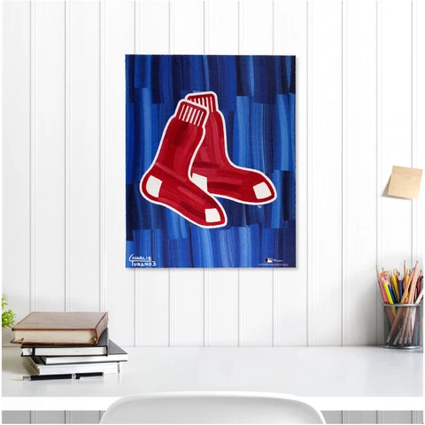 Boston Red Sox 16" x 20" "B" Logo with Blue Background Gallery Wrapped Giclee Cover