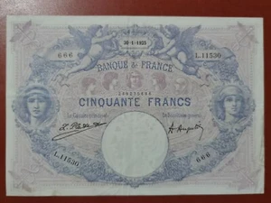Billet 50 Fr Bleu et Rose 30.1.1925 RARE ! Fay 14/38 Alph. L.11530 TTB / VF - Imagen 1 de 2
