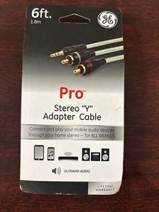 GE / GENERAL ELECTRIC Pro Stereo "Y" Adapter Cable | 6 ft / 1.8 m | 38798 | NEW - Picture 1 of 2
