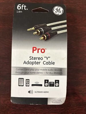 GE / GENERAL ELECTRIC Pro Stereo "Y" Adapter Cable | 6 ft / 1.8 m | 38798 | NEW - Image 1 of 2