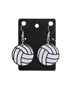 Pendientes colgantes de voleibol - ¡Pendientes impresos en 3D! Foto 1 de 3