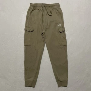 Nike Sportswear Club Fleece Cargo Pants Mens Small Beige Cotton Gym Workout - Picture 1 of 8