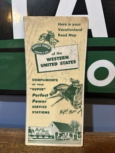1953 Perfect Power Road Map: Stati Uniti occidentali USATO - Foto 1 di 2