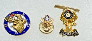 De colección BPOE Alces Esmalte Solapa Alfileres Ojos Granate 35YR Tachuela Tornillo Trasero Lote de 3 - Imagen 1 de 14