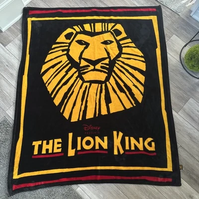 Disney The Lion King Broadway Musical Plush Fleece Throw Blanket Black Gold Red - Image 1 of 4
