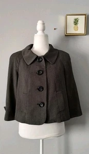 Blazer Style Co colore grigio bottoni taglia 8P maniche a 3/4 super comodo - Foto 1 di 7