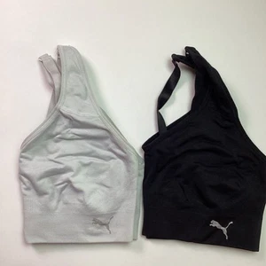 Puma 2-Pack Seamless Sports Bra Convertible Back, Black/Gray, Size M -Open Box - Picture 1 of 6