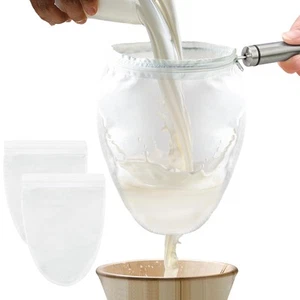 Fine Mesh Cheese Cloth, Fine Mesh Strainer Bags, Nut Milk Bag with Stainless ... - Picture 1 of 7