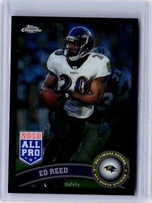 2011 TOPPS CHROME BLACK REFRACTOR #158 - ED REED  #ED 054/299 - Image 1 of 2