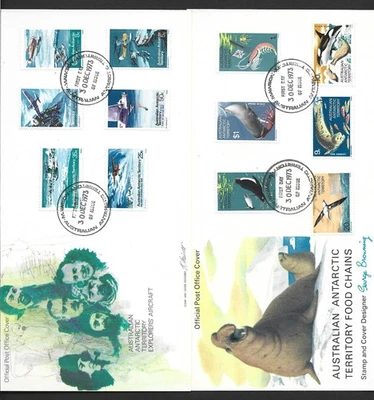 Australia Antarctic AAT 1973 Definitives set of 12 on all 4 Base FDC set-8 cvrs - Image 1 of 4