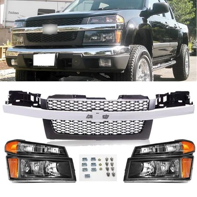 New Front Grille and Headlights Kit For 2004-2012 Chevrolet Colorado Foto 1 de 4