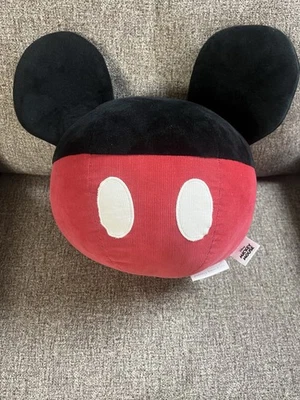 Pottery Barn Kids Pillow Mickey Mouse Shaped Round Throw 11” Plush Ears Corduroy - Image 1 of 4
