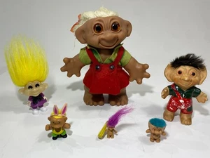 Lote Muñecas Troll Vintage - Thomas Dam Dinamarca + Estatuillas Troll Cerámica (Juego de 6) - Imagen 1 de 10