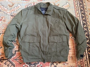 Newport Harbor Mens Green Military Bomber Jacket Size Large Long Insulated Liner - Picture 1 of 12