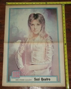 SUZI QUATRO Vintage UK Newspaper 1974 Poster 16 1/2 X 23 Inches Glam Rock Female - Picture 1 of 3