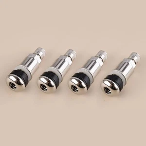 4x Stainless Steel Wheel Tyre Tire Valve Stems with Dust Caps TR525 11.3mm - Picture 1 of 5