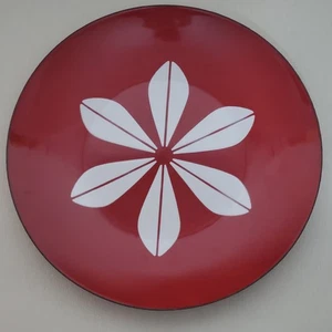 Piatto Cathrineholm tondo vero smalto rosso su acciaio Lotus MCM quasi nuovo 12" - Foto 1 di 9